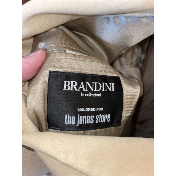 Brandini Dress Blazer Mens Size 40R Beige Three Button Long Sleeve - Picture 2 of 12